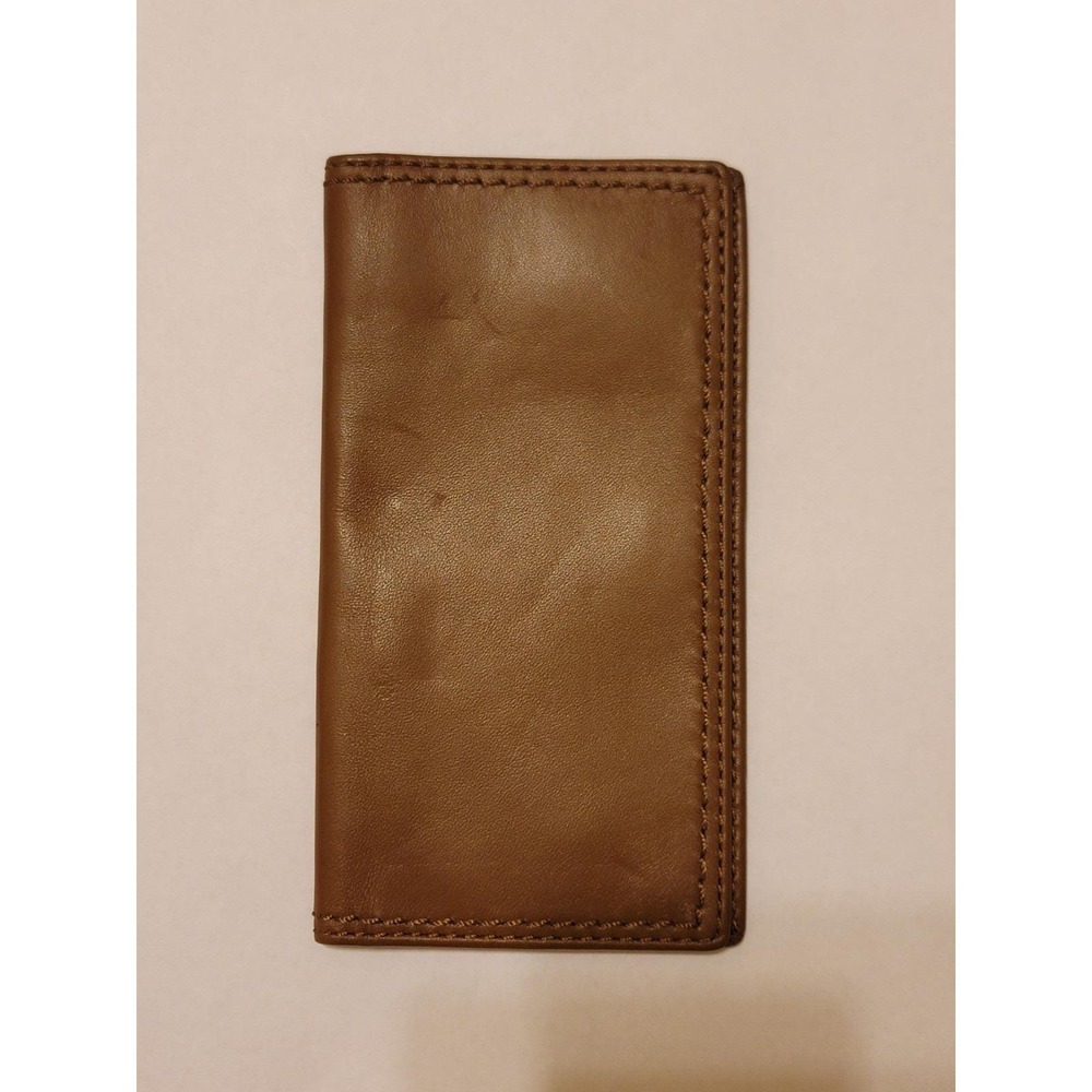 Coach Trifold Checkbook Wallet Leather Brown